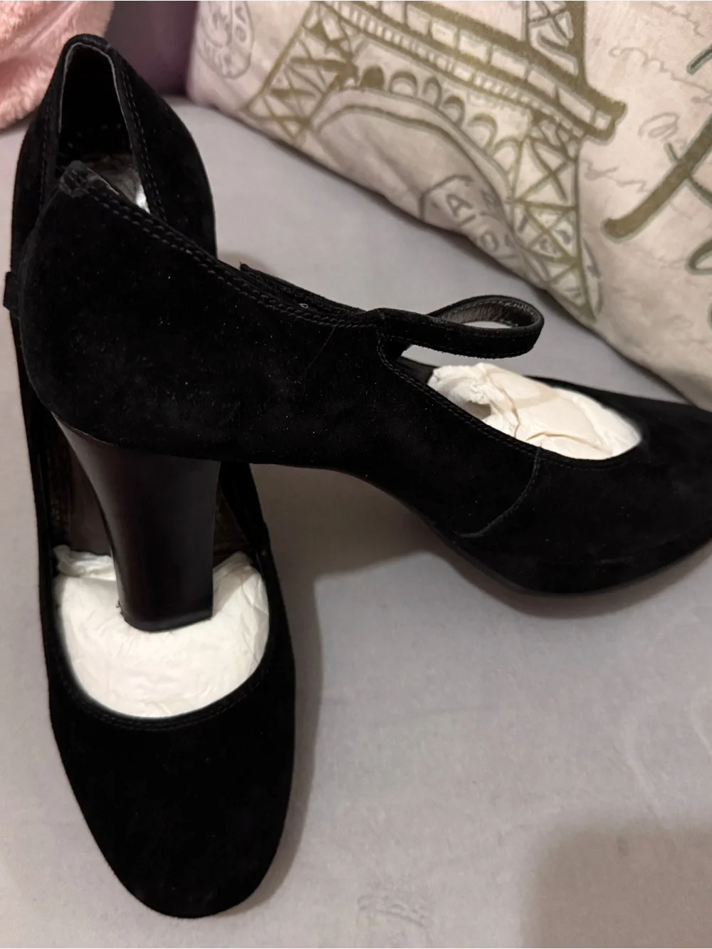 Vigotti Black Suede Mary Jane Heel